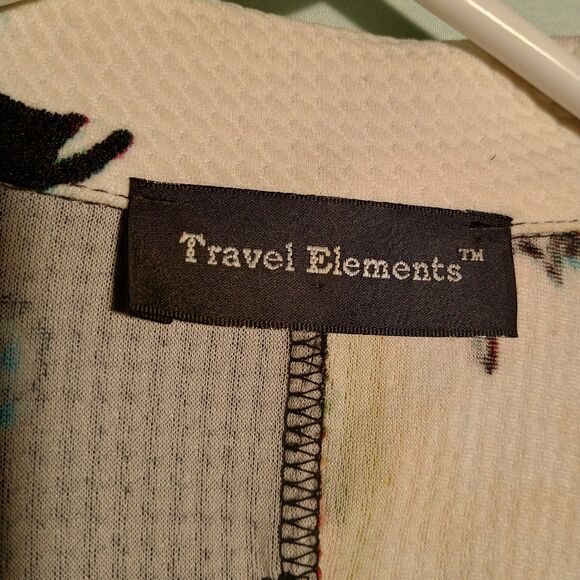 "Women's Colorful Floral Open Front Cardigan – Lightweight 3/4 Sleeve Duster" - Picture 4 of 6